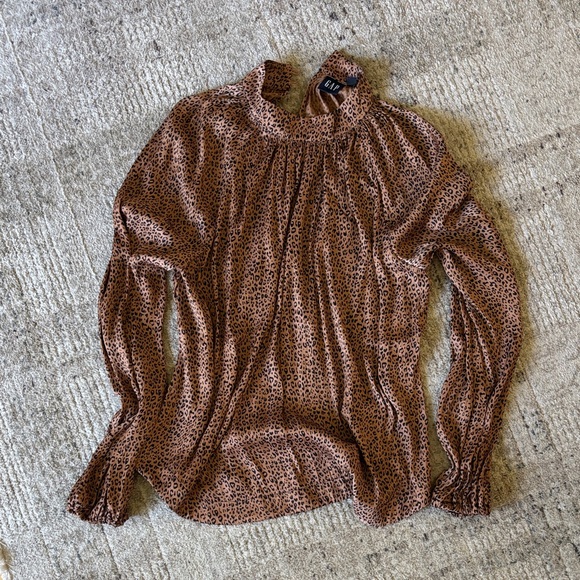 GAP Tops - GAP Leopard Print Blouse in Brown